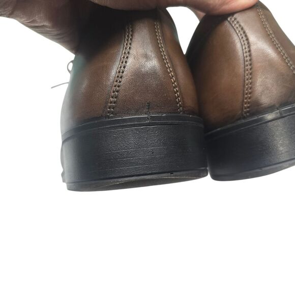 Mens Ecco Lace Up  Dress Shoes Brown SZ 42 EXTRA WIDTH main image 4